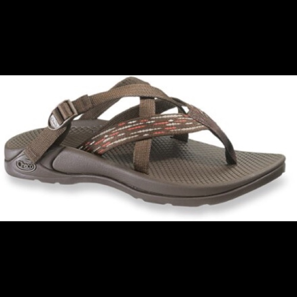 Chaco Hipthong Brown Stitch Sandals.